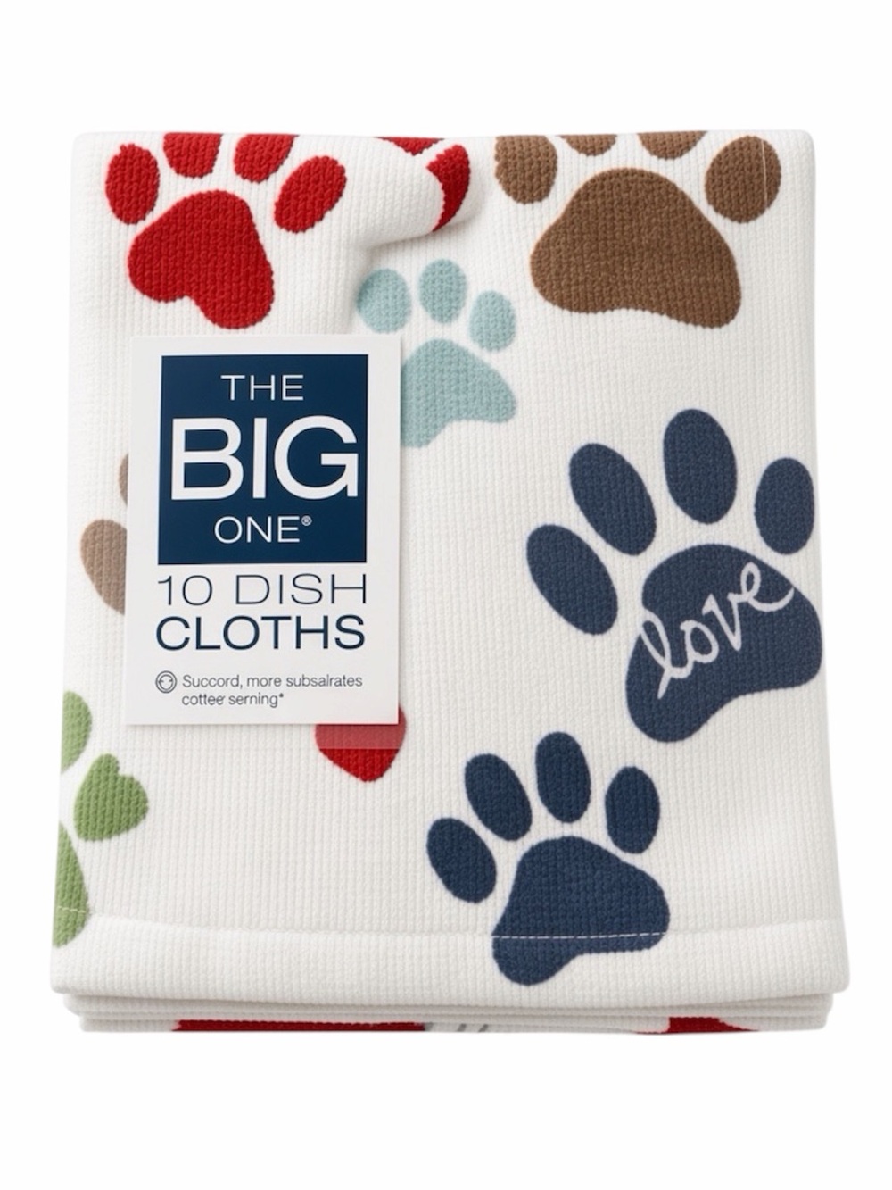 The Big One Printed Terry Dishcloths 10 Pack
Paw Print & Solids